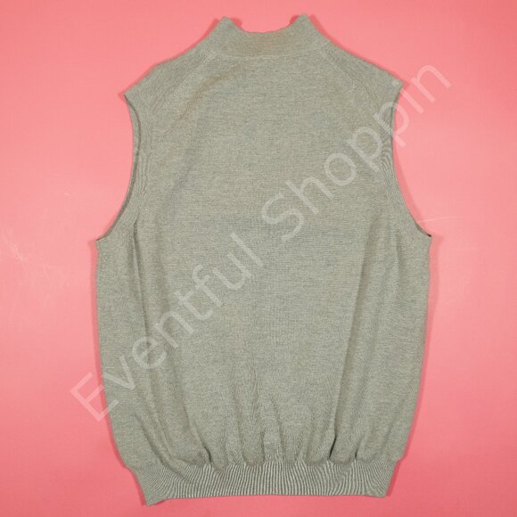 EZGO Golf Vest Mens XL Gray Merino Wool 1/4 Zip Wind Lined Fairway & Greene New - Picture 4 of 8